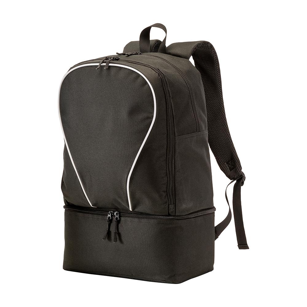 Zaino sport in poliestere 600D, ampio scomparto principale e vano porta scarpe imbottito. Zaino sport in poliestere 600D, ampio scomparto principale e vano porta scarpe imbottito.